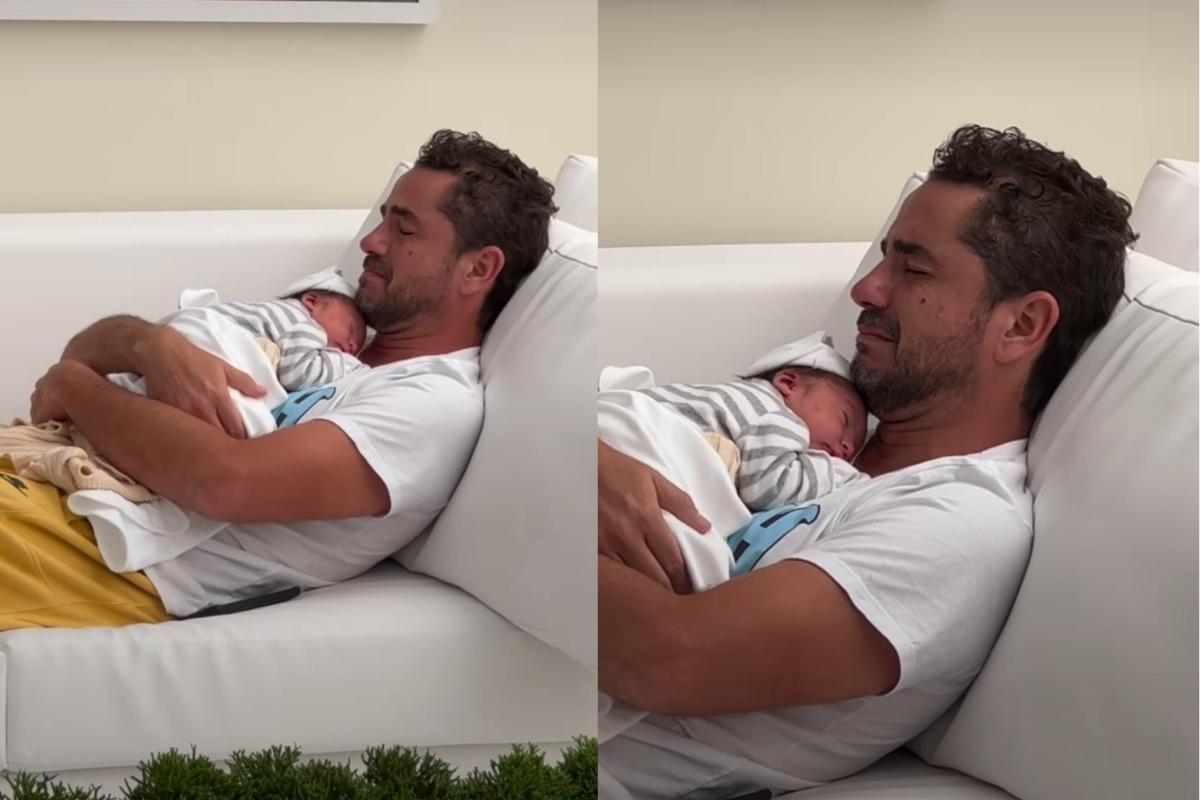 Rafa Brites registra momento especial do pai Felipe Andreoli com filho