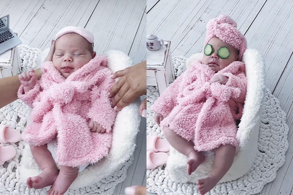 Ensaio newborn da filha de Edson Celulari e Karin Roepke