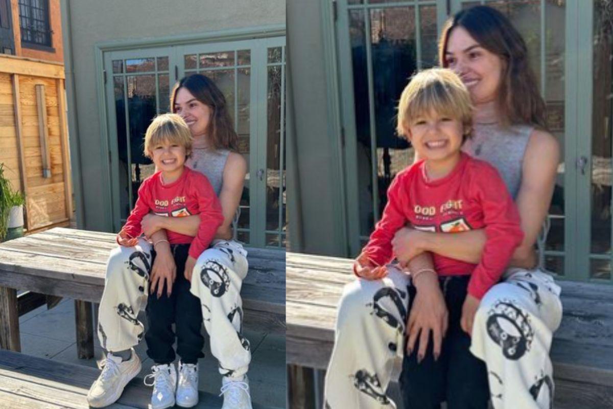 Isis Valverde em viagem com o filho