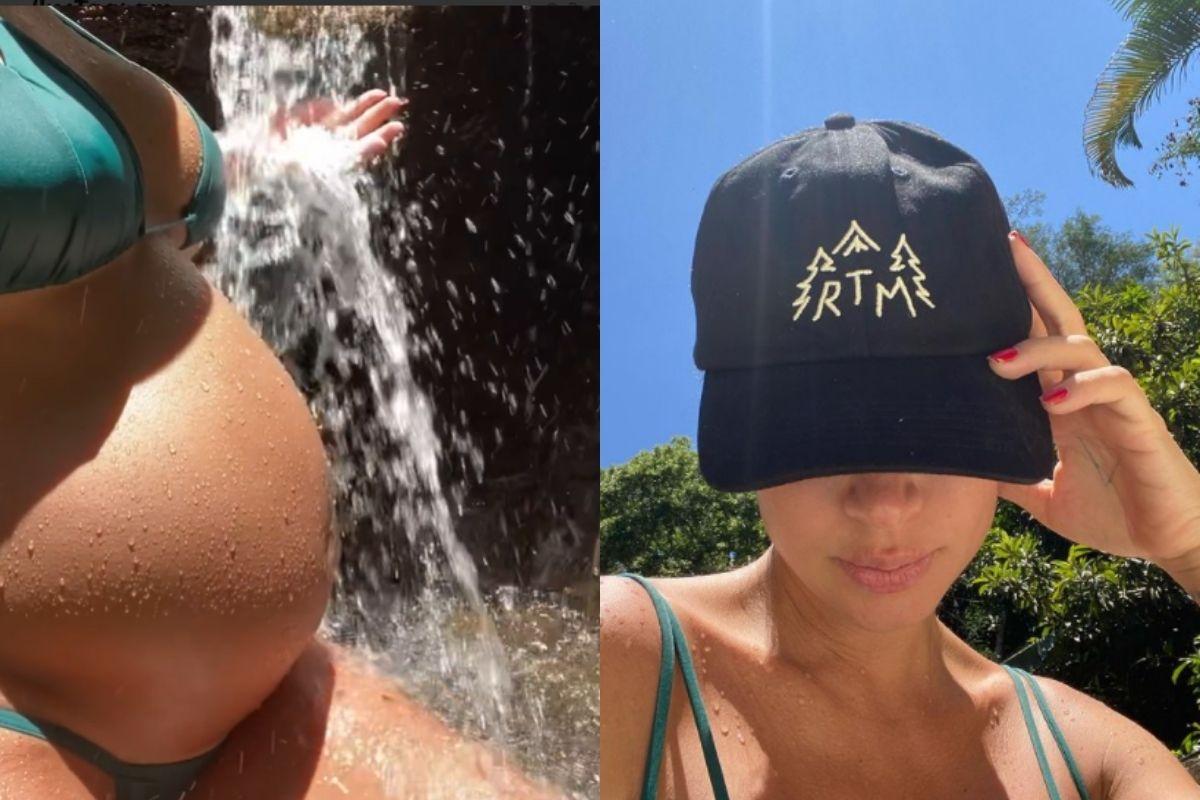 Thaila Ayala mostra barriga em banho de cachoeira