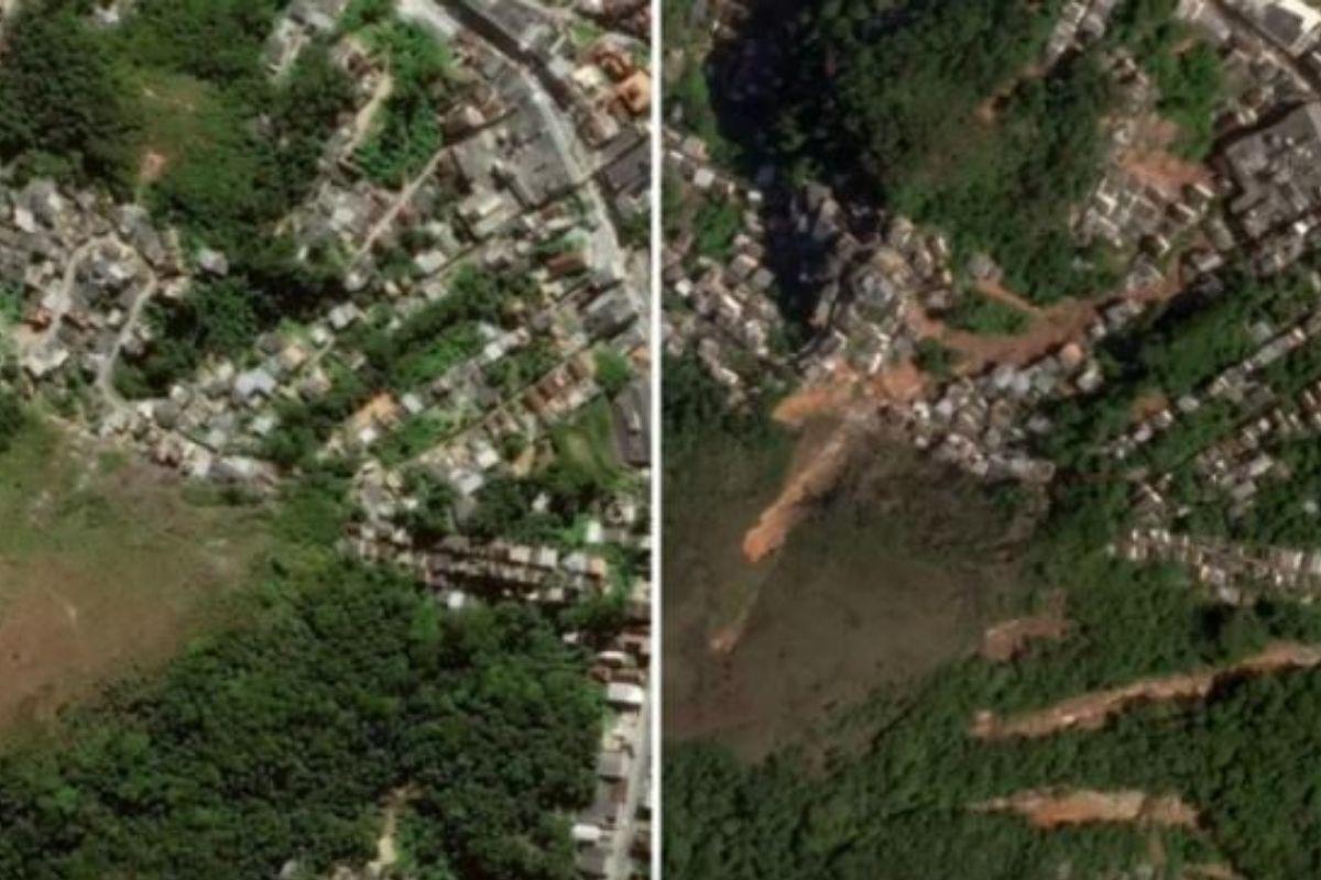 Petrópolis antes e depois da tragédia com chuva