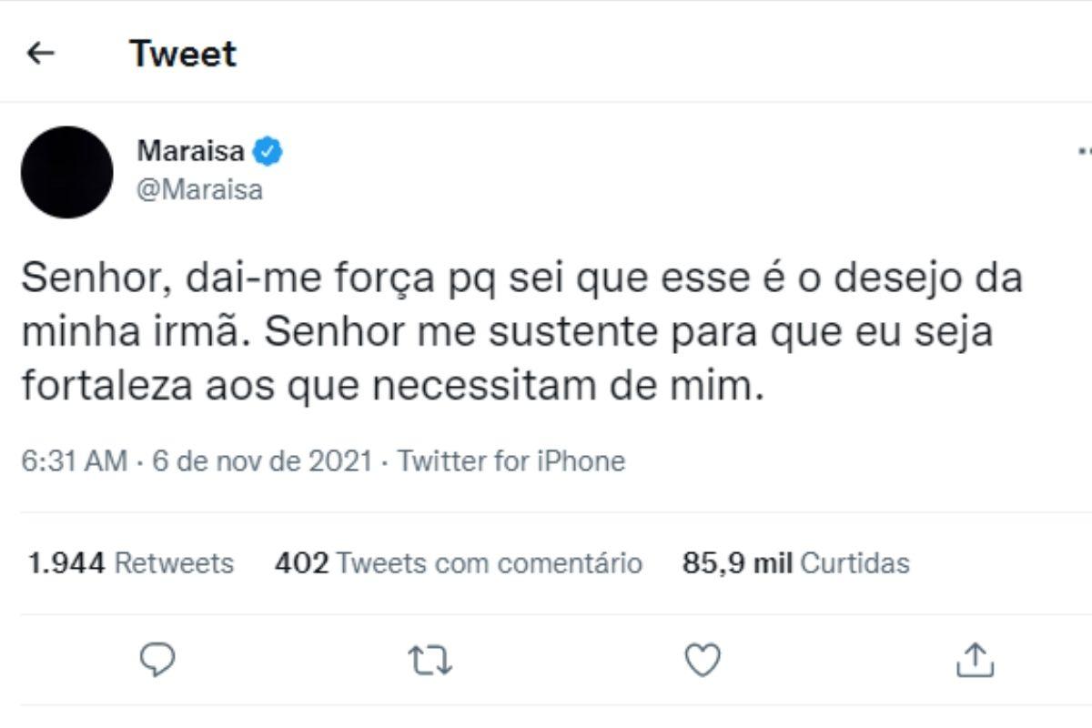 Maraísa lamenta morte de Marília Mendonça nas redes sociais