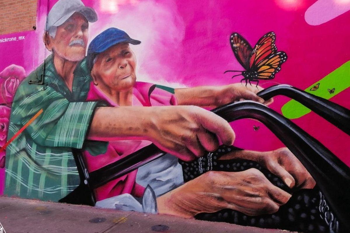Pedro Peña homenageou o casal de idosos com uma linda arte