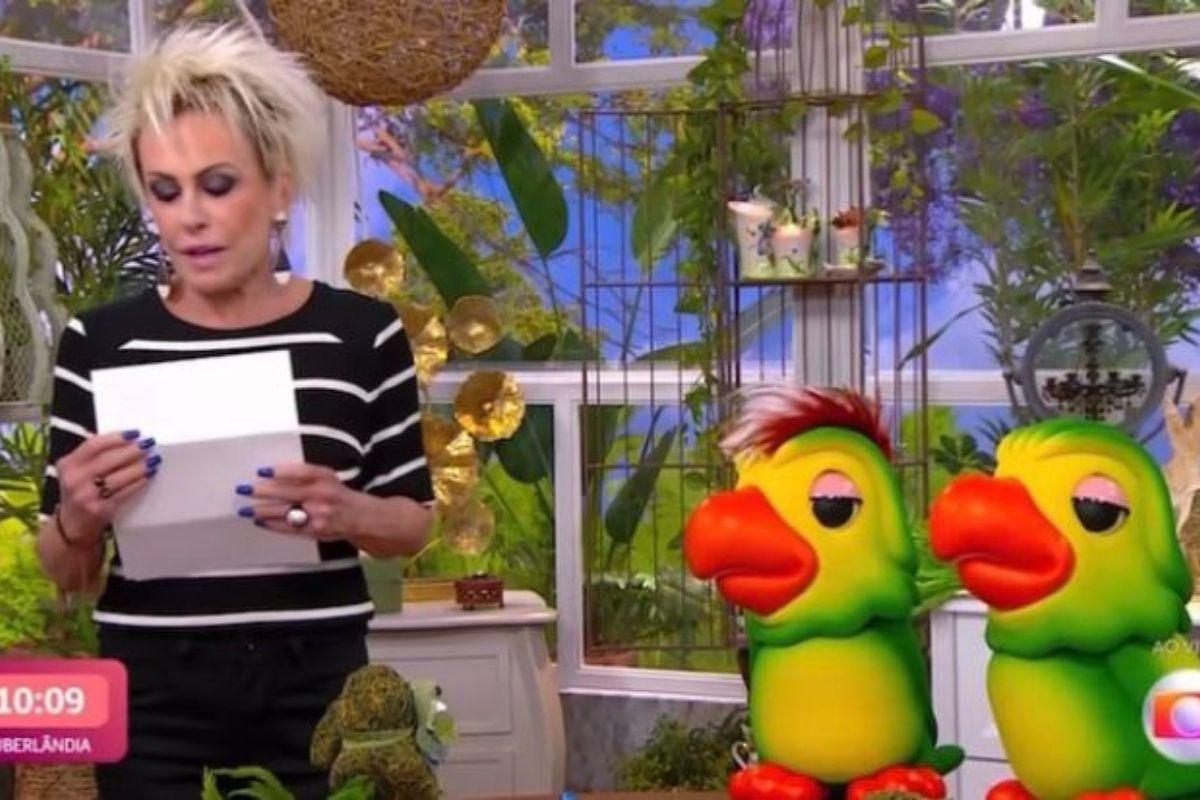 Ana Maria Braga abrindo o envelope de DNA do suposto neto