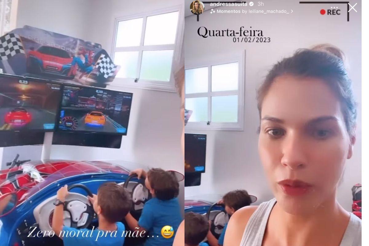 Montagem dos stories de Andressa Suita