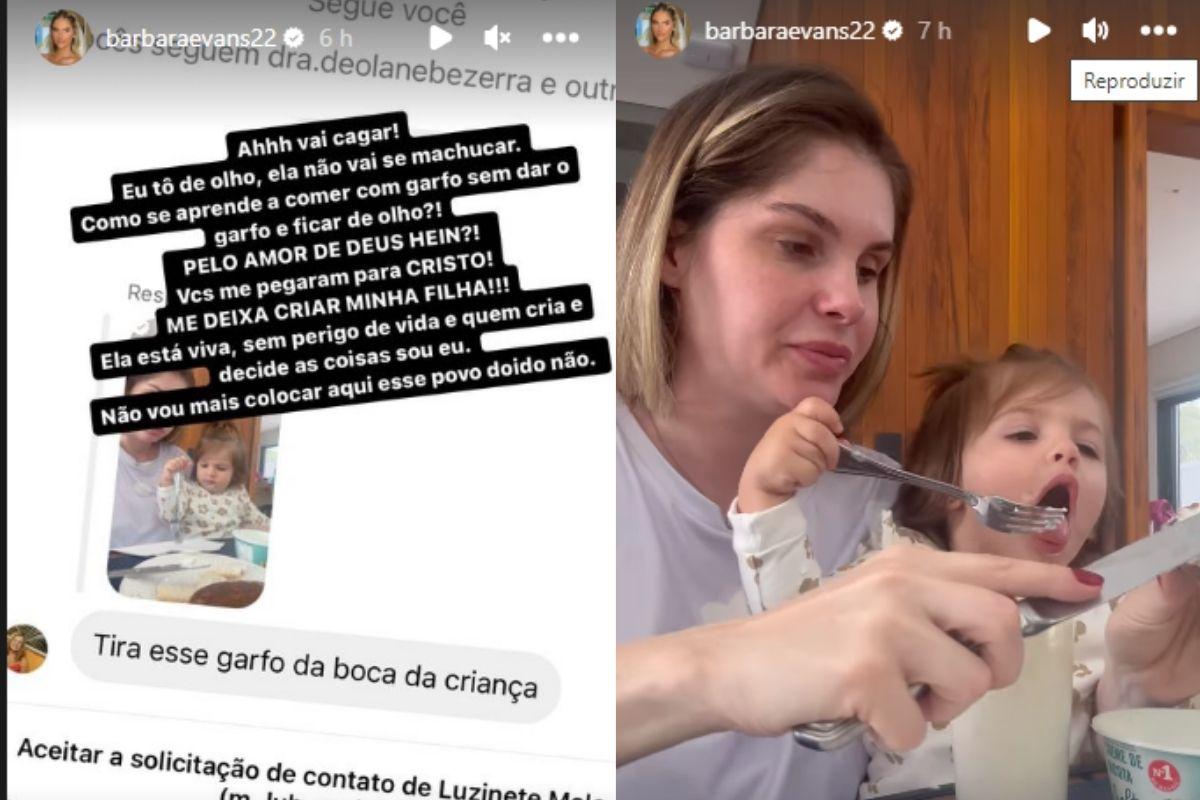 Barbara Evans rebate criticas sobre maternidade 