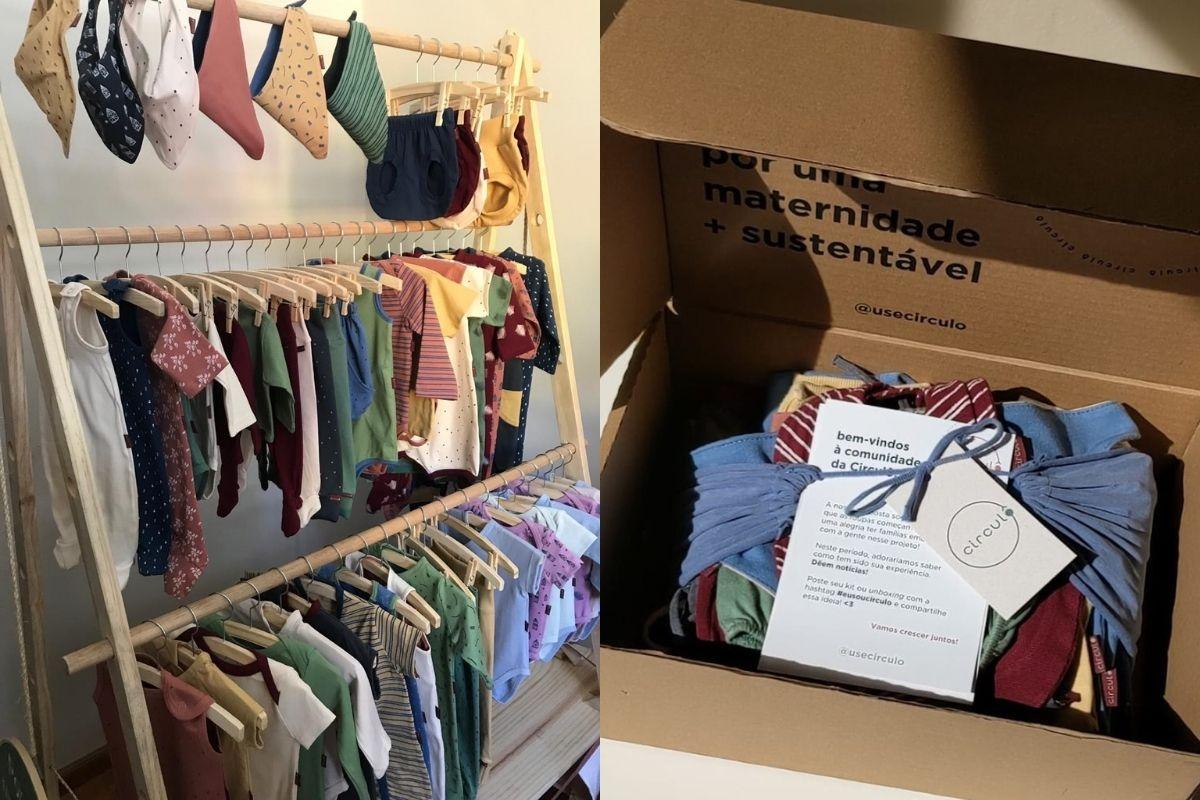 Durante o primeiro ano do bebê, ele usa até cinco tamanhos de roupa diferente. Optar por alugar o enxoval é economizar tempo, dinheiro e recursos naturais