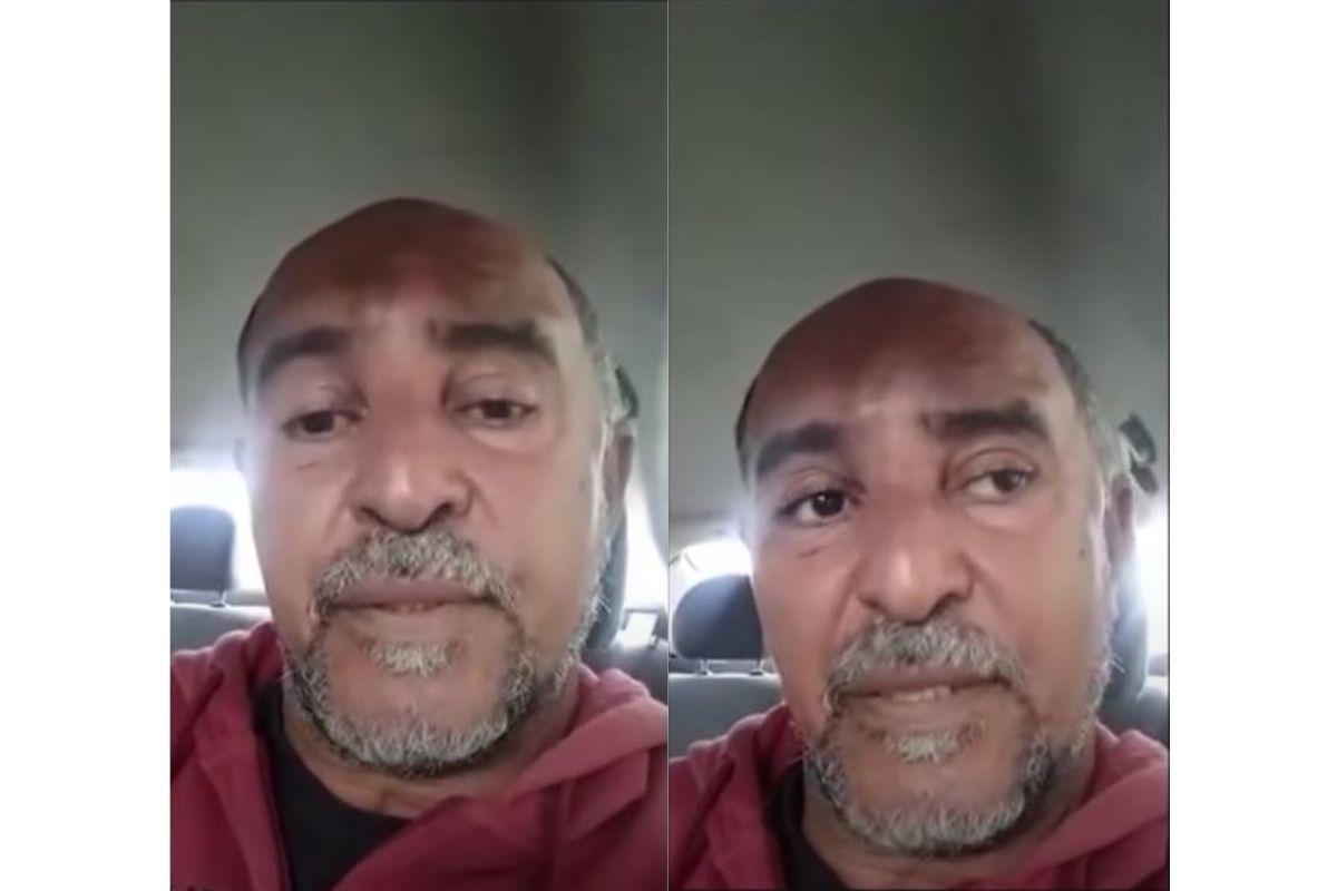 Trecho do vídeo onde o pai admite ter esfaqueado o filho