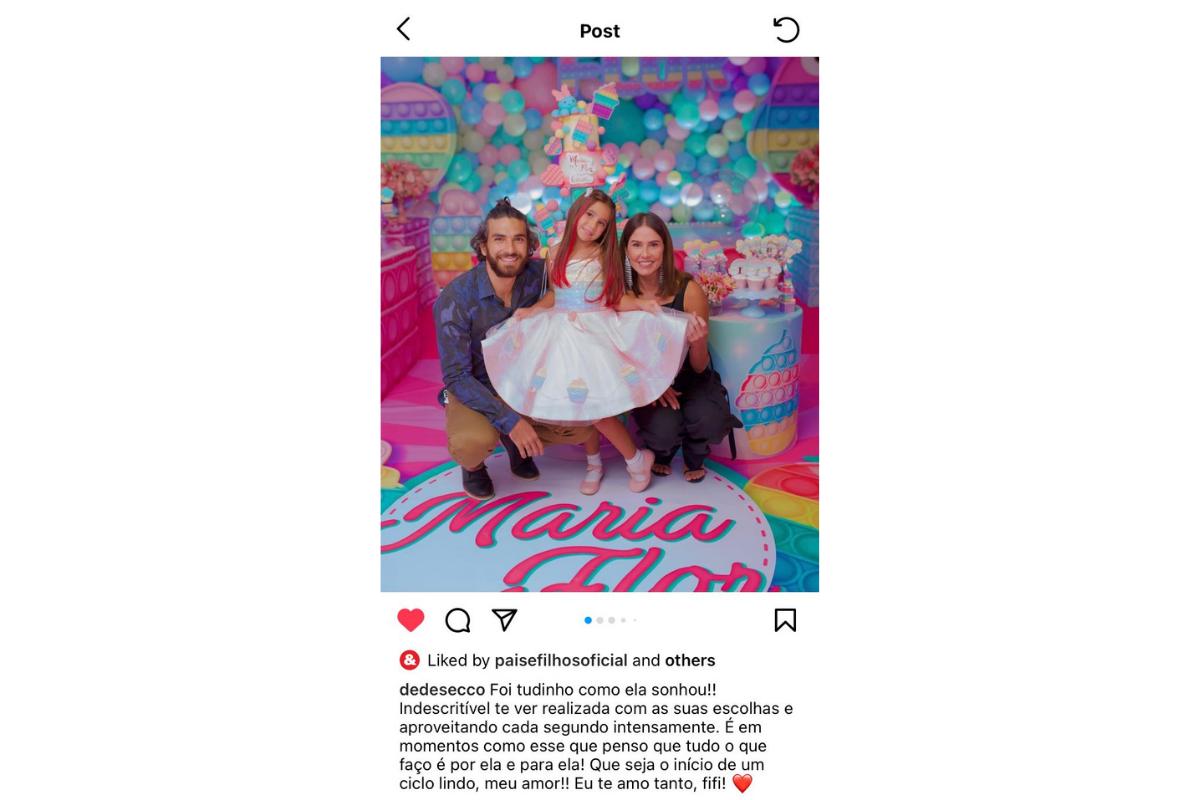A atriz mostrou detalhes da decoração da festa