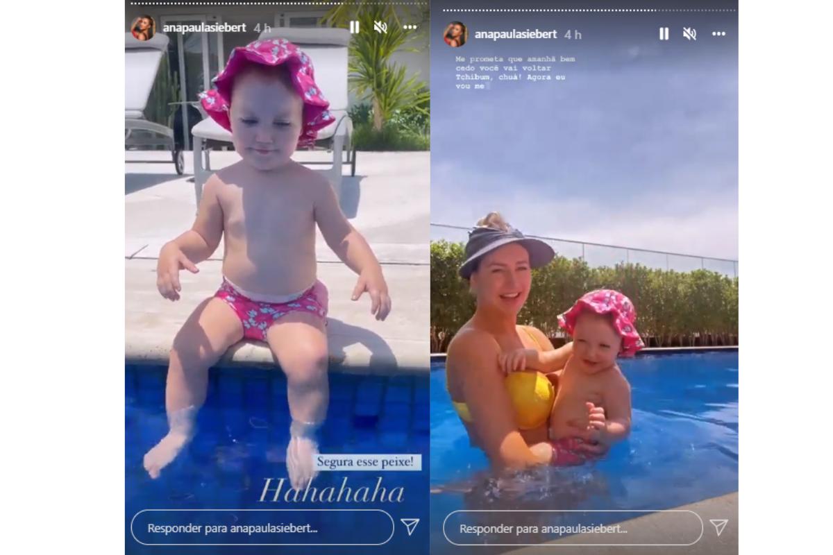 Vicky se divertindo na pisicina