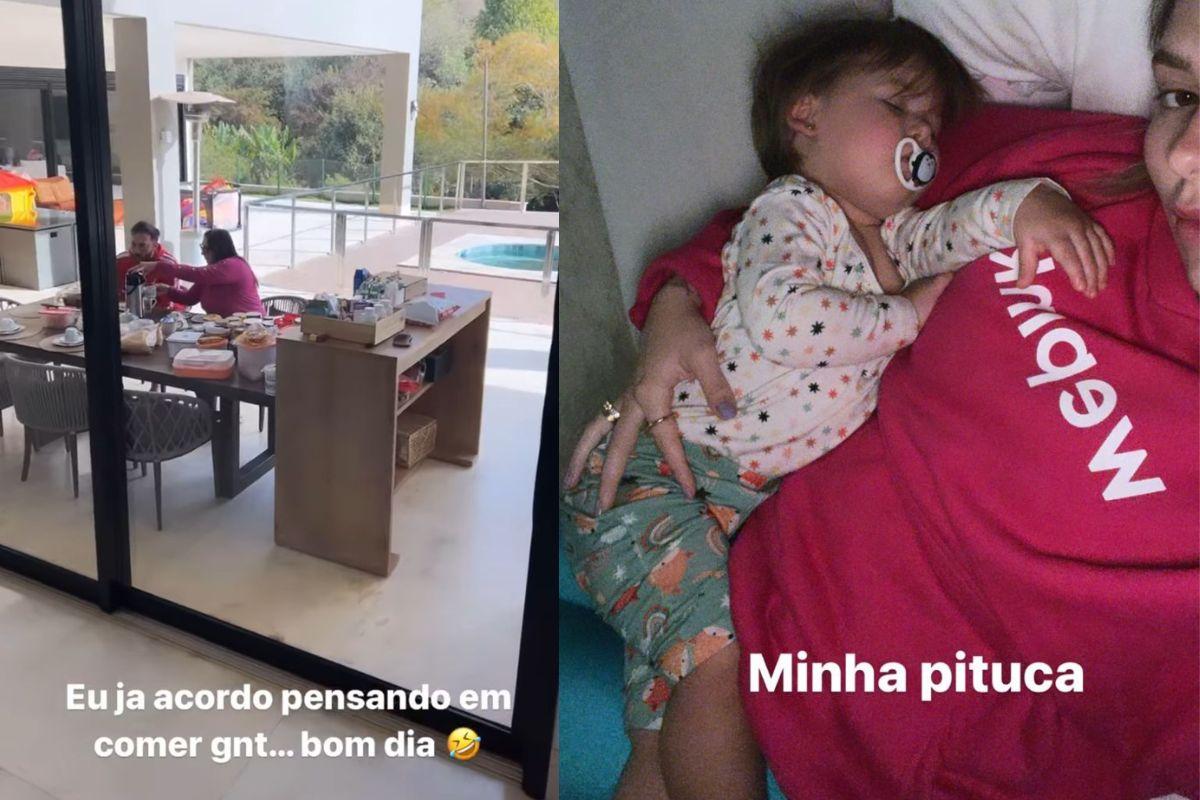 A influenciadora compartilhou parte da manhã nas redes