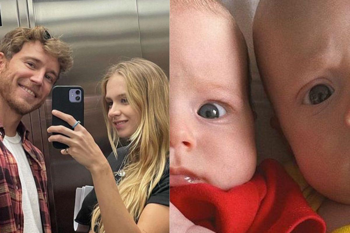 Montagem de Isabella Scherer e Rodrigo Calazans e dos filhos deles