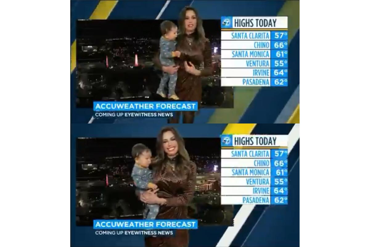 Jornalista é interrompida por filho enquanto apresentava ao vivo a previsão do tempo