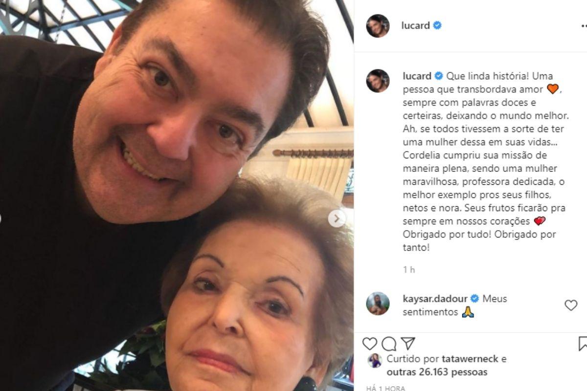 Faustão fala sobre morte da mãe