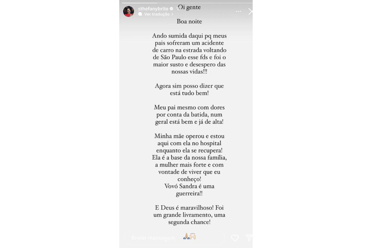 Post no Instagram da Sthefany Brito