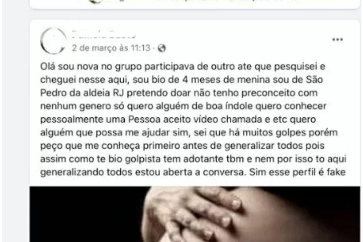 Mães estão anunciando a doação dos próprios filhos no Facebook