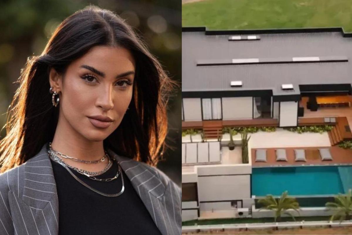 Bianca Andrade à esquerda e Sua nova mansão à direita