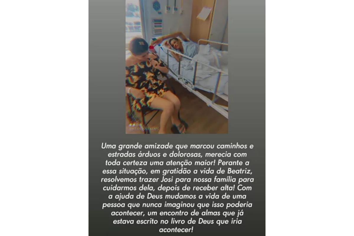 Relato de Gesiane sobre a amizade entre a filha com Josiana