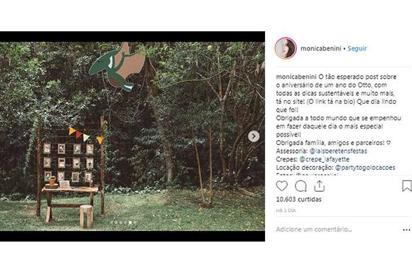 Monica Benini publicou fotos do primeiro anversário de Otto (Foto: Reprodução/ Instagram @monicabenini)