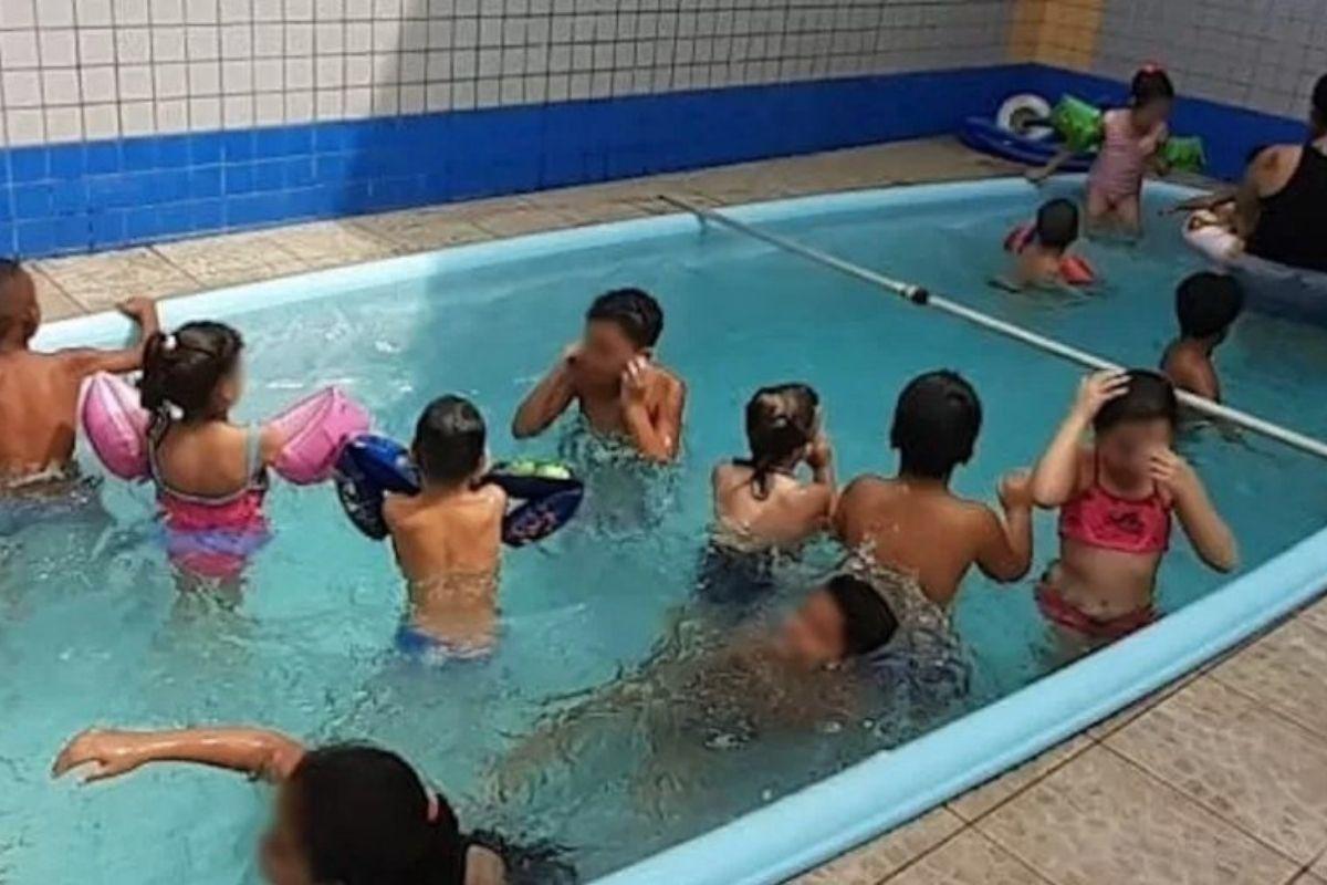 Piscina da escola em que Luigi estudava