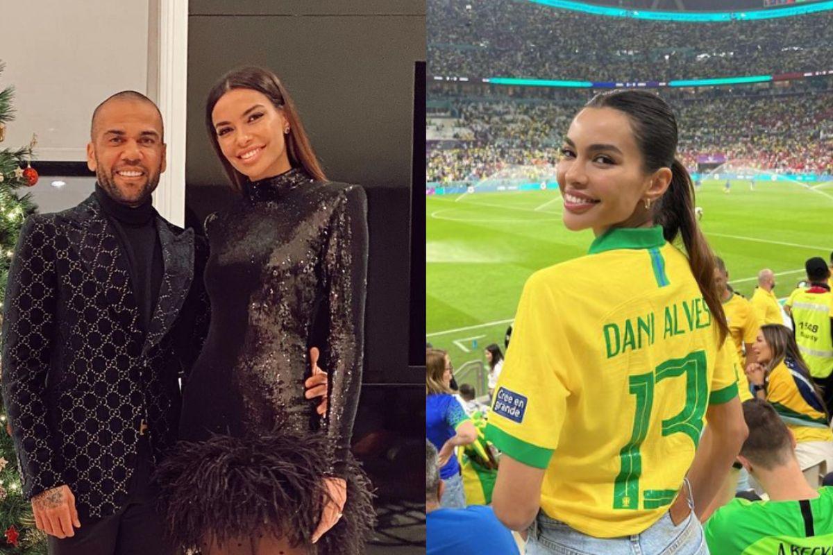 Montagem de Daniel Alves com a esposa