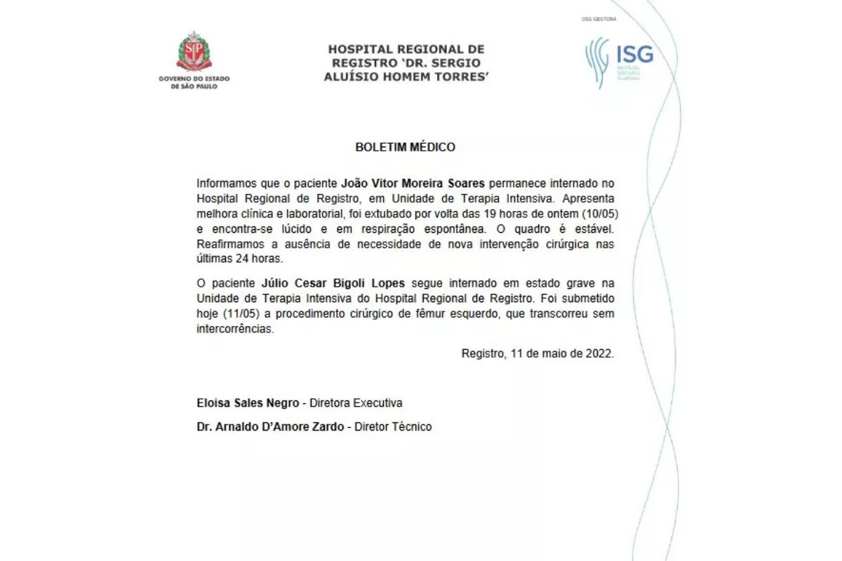 Novo boletim médico de Conrado