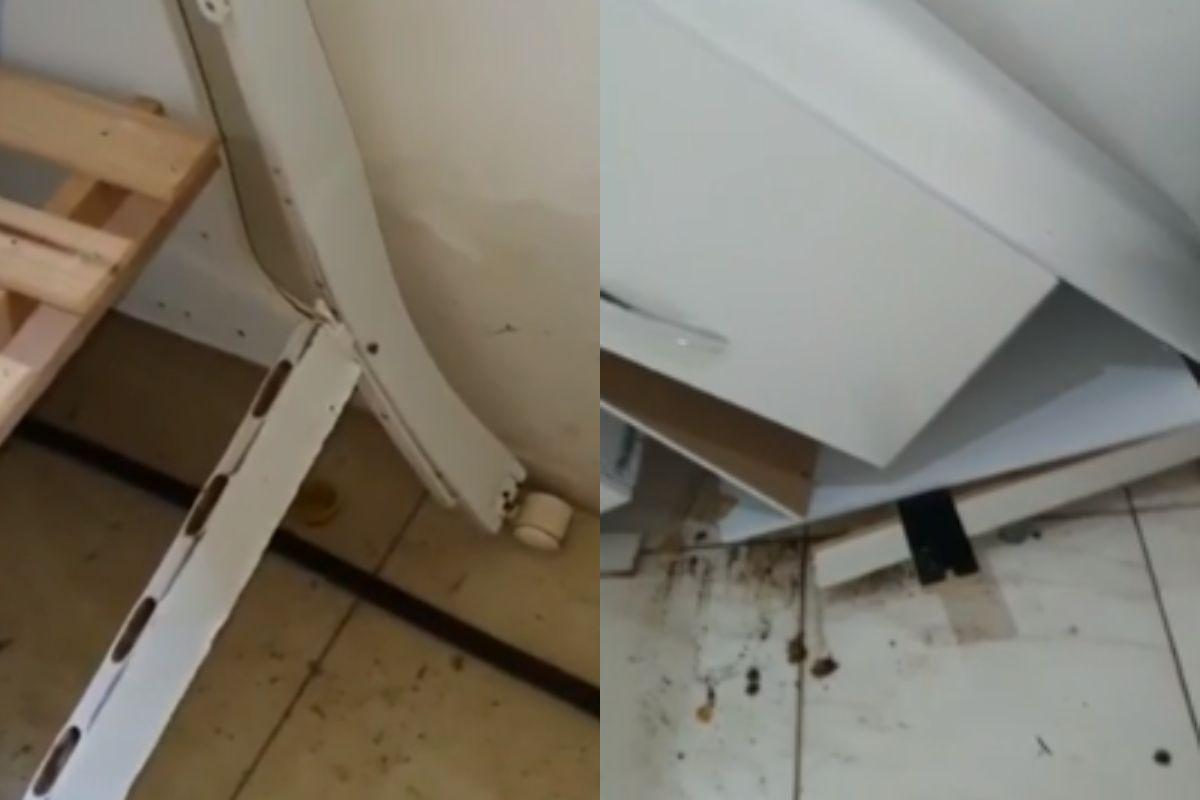 A chuva destruiu todo o enxoval dos trigêmeos