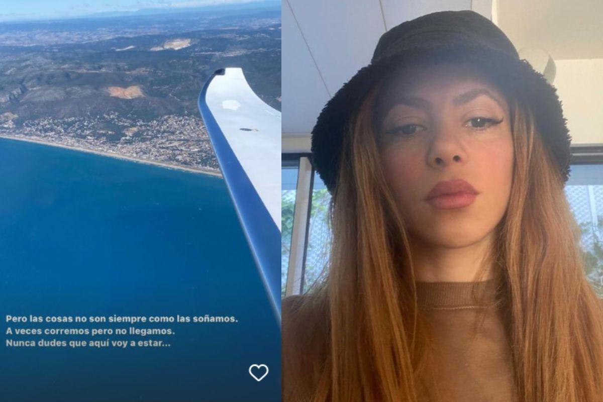 Story de Shakira em voo para EUA