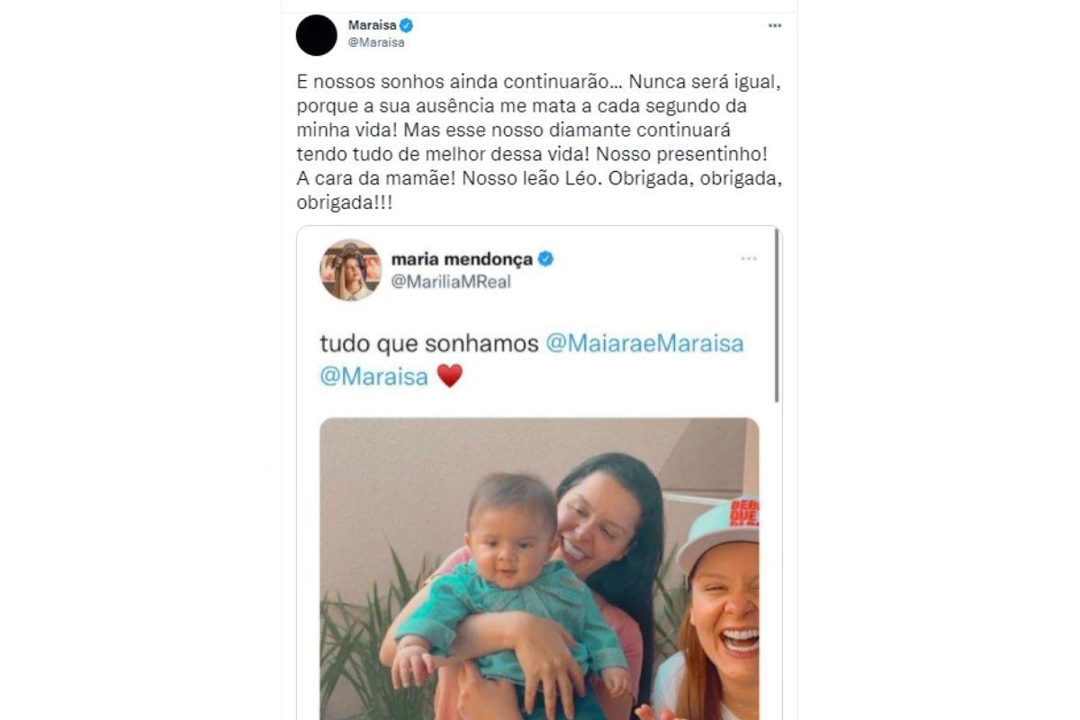 Maraísa relembrou o clique no Twitter