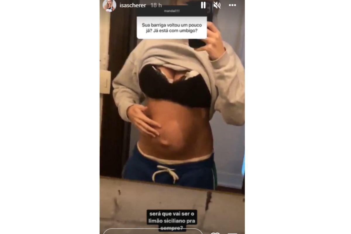 Isa Scherer mostra barriga