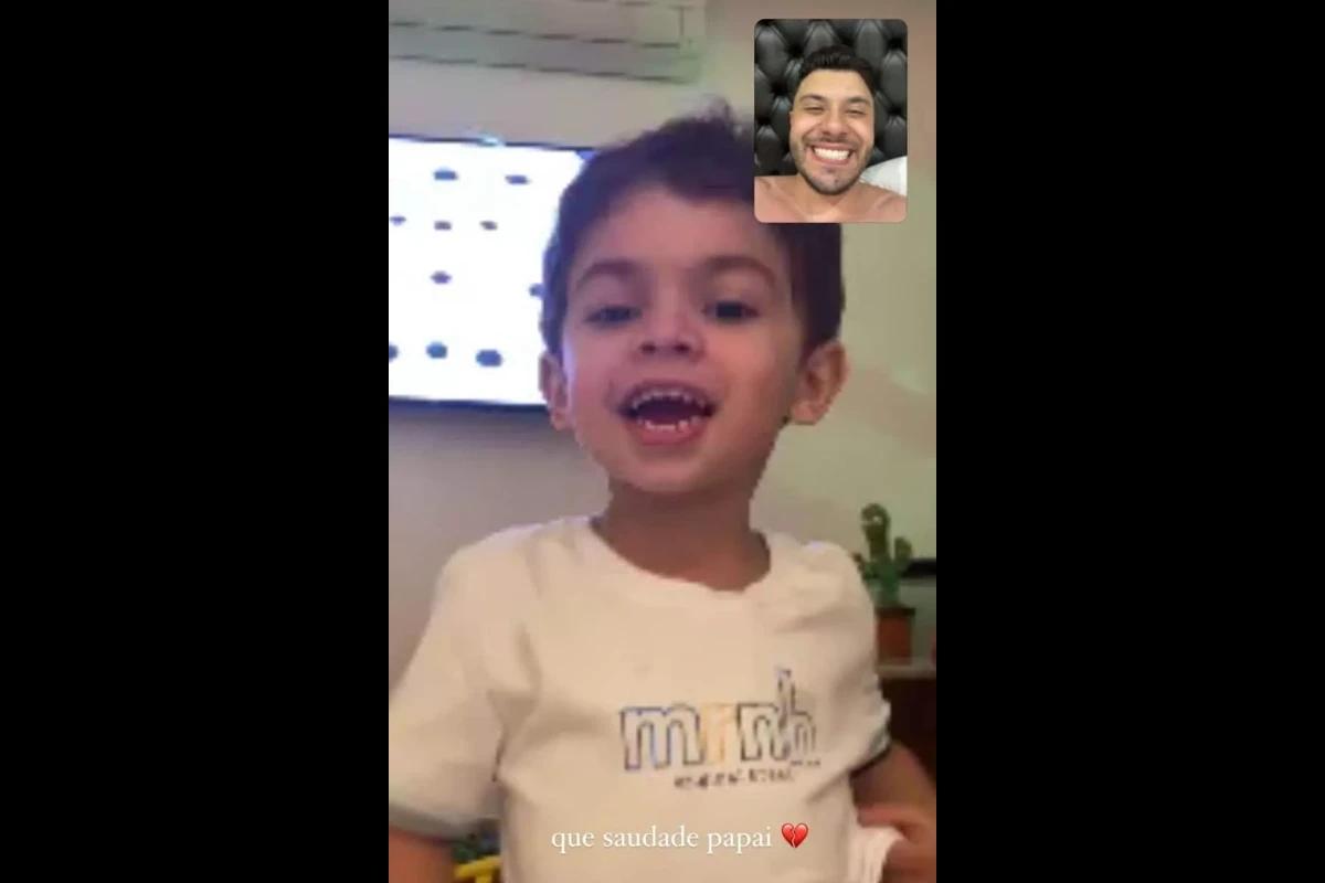 Murilo Huff e Léo em chamada de vídeo