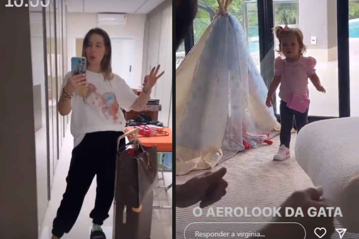 Virginia faz viagem com as filhas