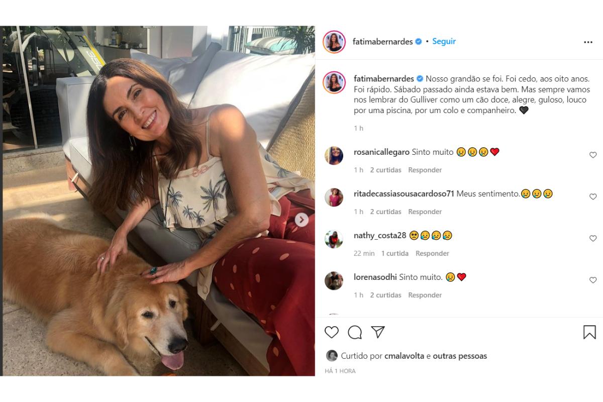 Fátima Bernardes compartilhou a despedida nas redes sociais