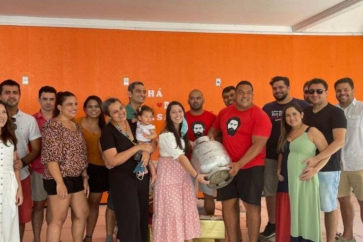 O botijão de gás recebeu uma foto super especial