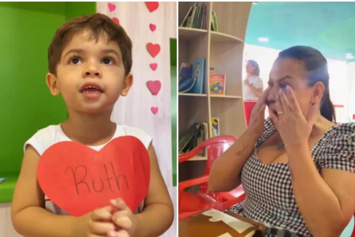 Filho de Marília Mendonça à esquerda e Dona Ruth à direita