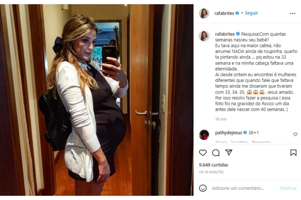 Rafa Brites já está com 8 meses de gestação