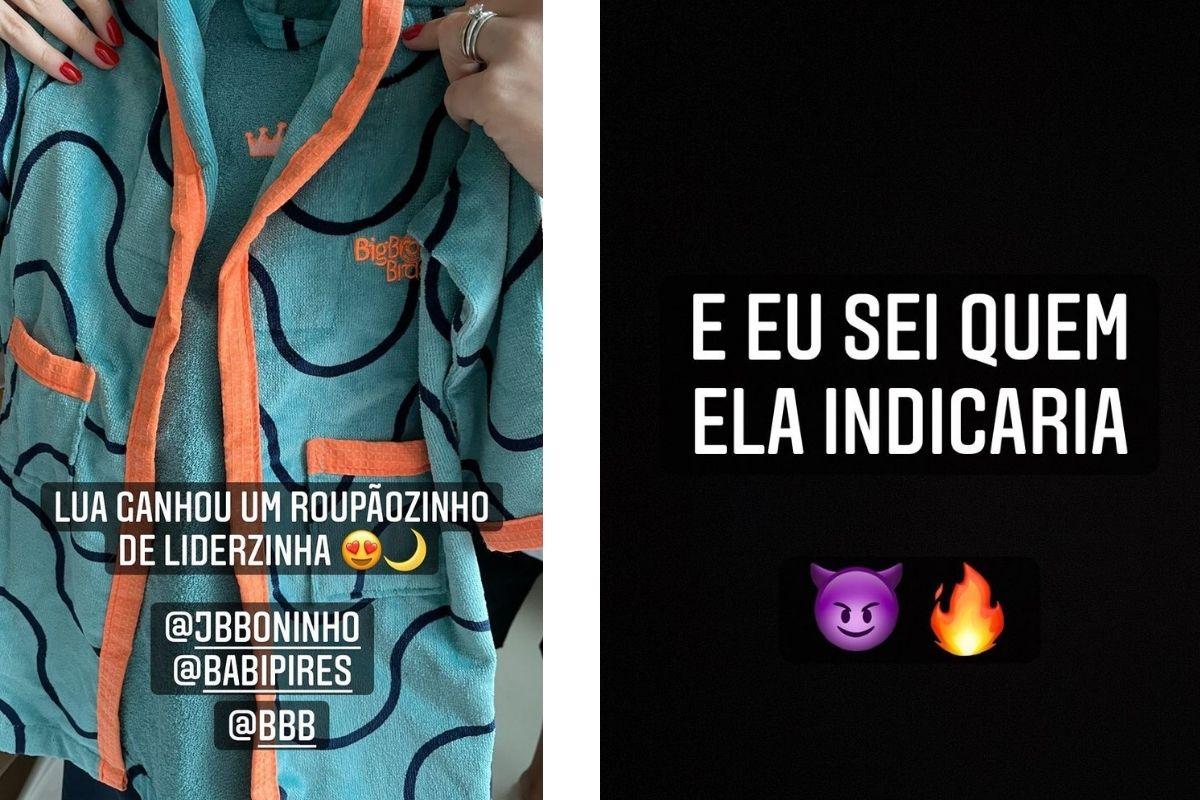 Tiago Leifert mostrando o presente de Lua: o roupão do líder do Big Brother Brasil em versão infantil