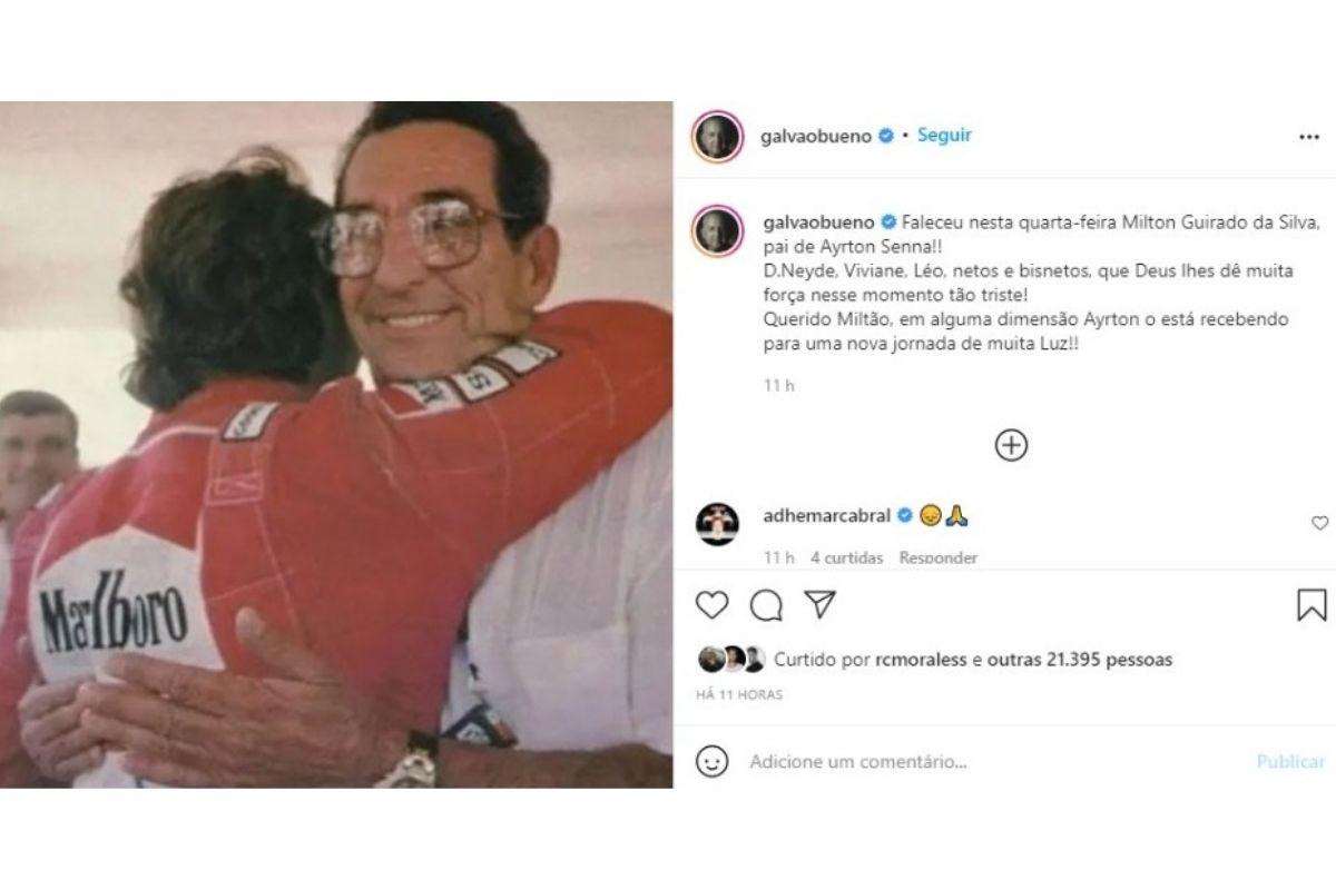 Galvão Bueno homenageou Milton da Silva