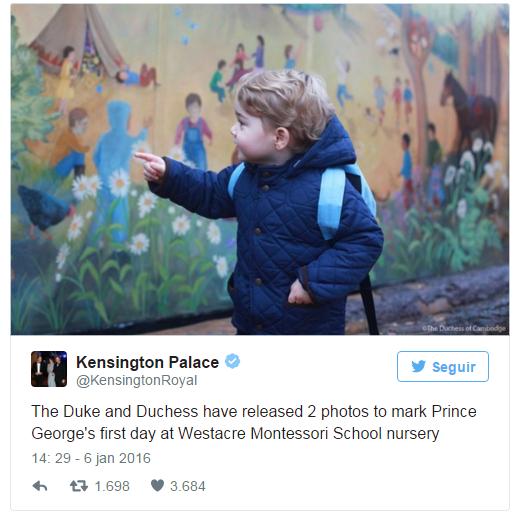 Príncipe George indo para seu primeiro dia na escola (Foto: Divulgação)