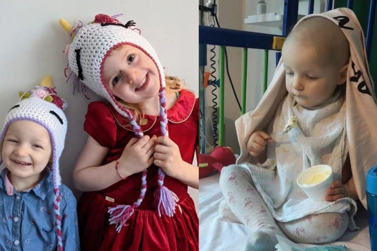 Megan durante o tratamento contra o câncer no cérebro