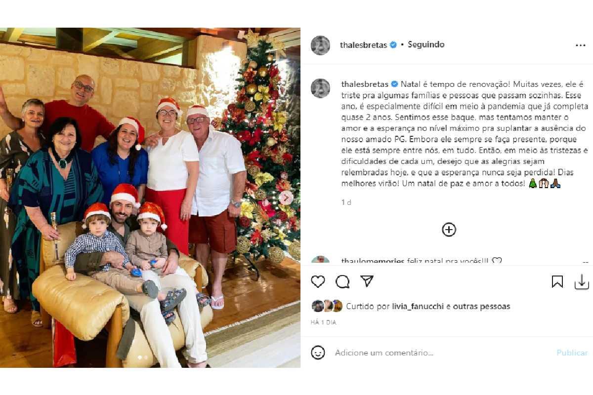 Thales Bretas passou o Natal junto da família de Paulo Gustavo
