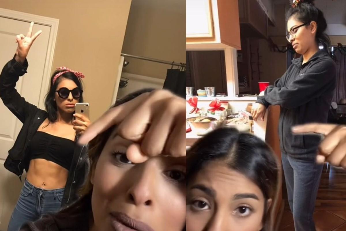 Essa é a barriga dela no quinto e no sexto mês de gestação