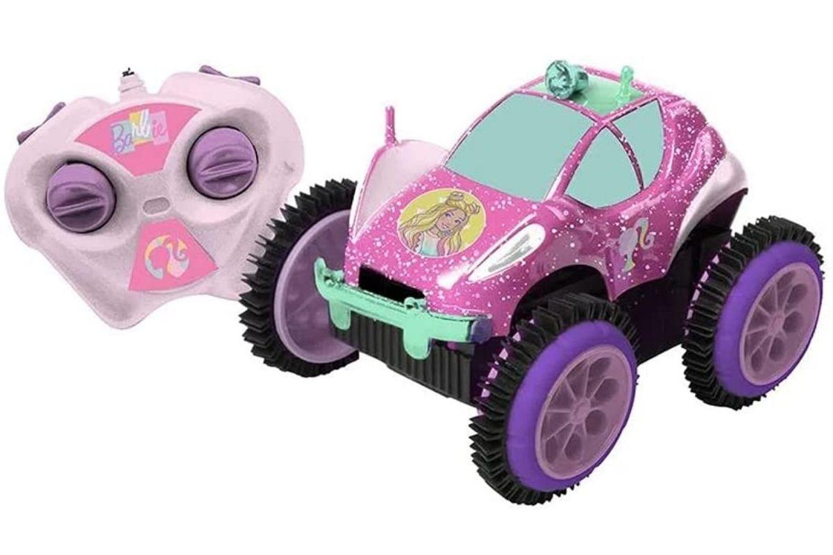 Presente para Dia das Crianças: Carrinho de controle remoto - Glamour Flip da Barbie - Candide