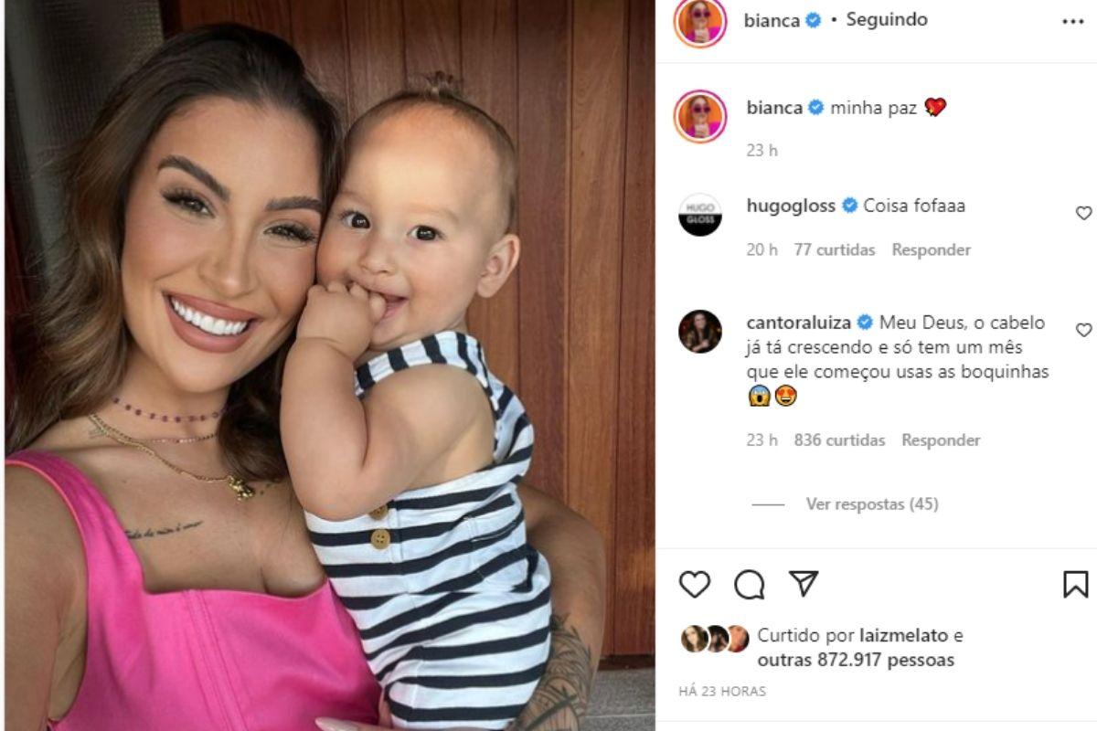 Bianca Andrade compartilha foto ao lado do filho