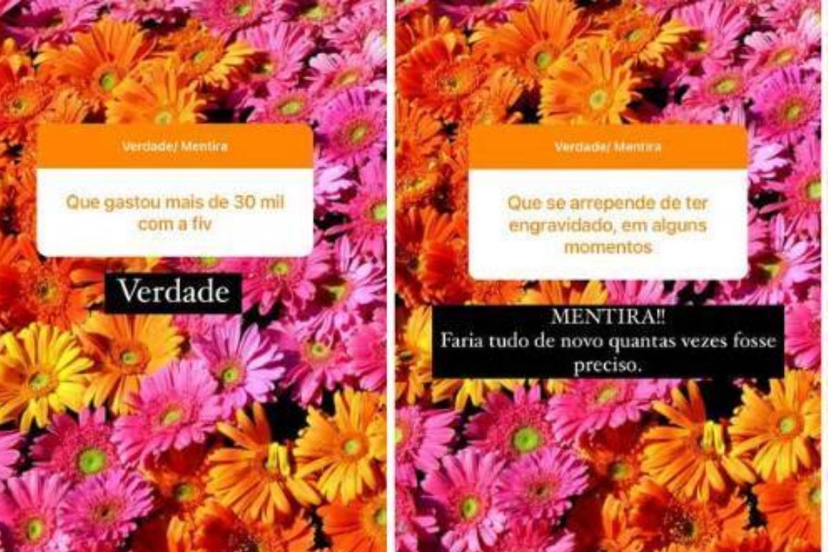 A modelo respondeu a dúvida do seguidor