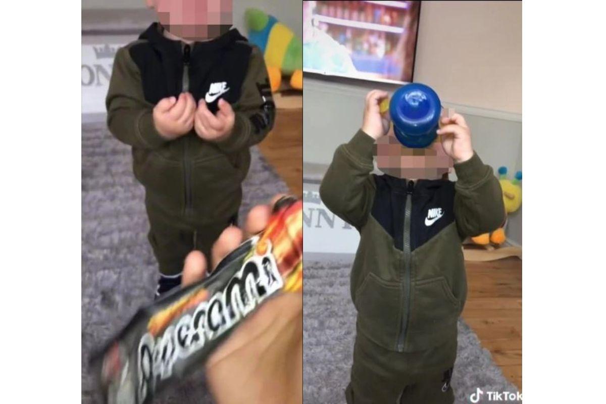 Mãe é criticada por dar comida picante ao filho de 2 anos