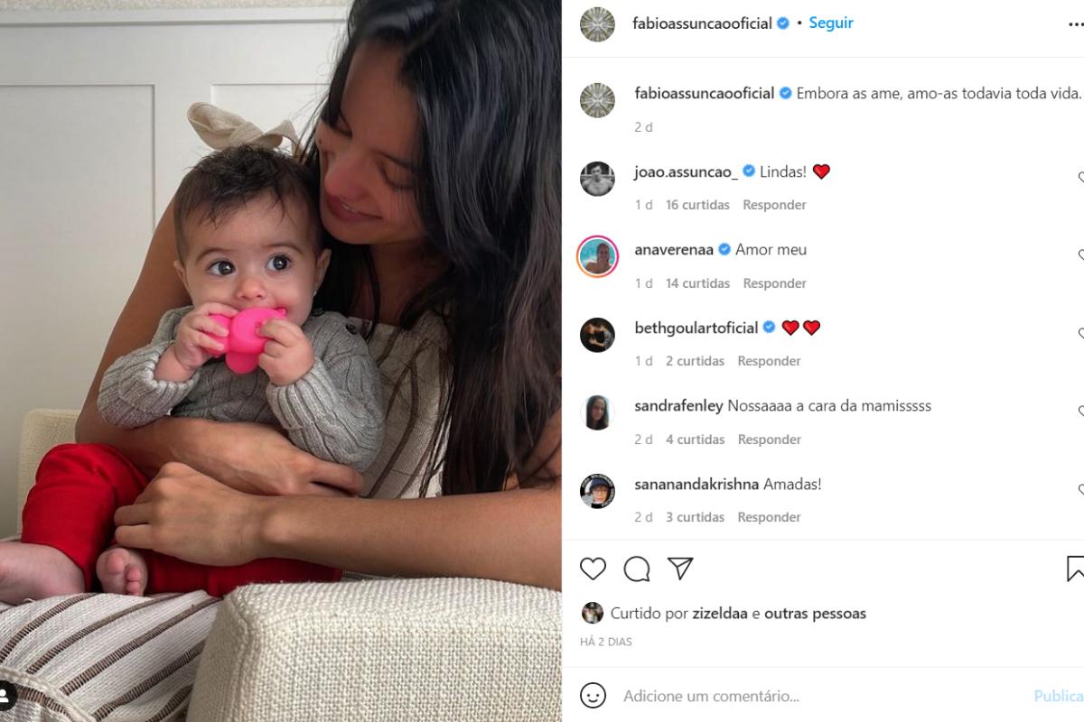 Fábio Assunção dedicou uma mensagem para a esposa e filha