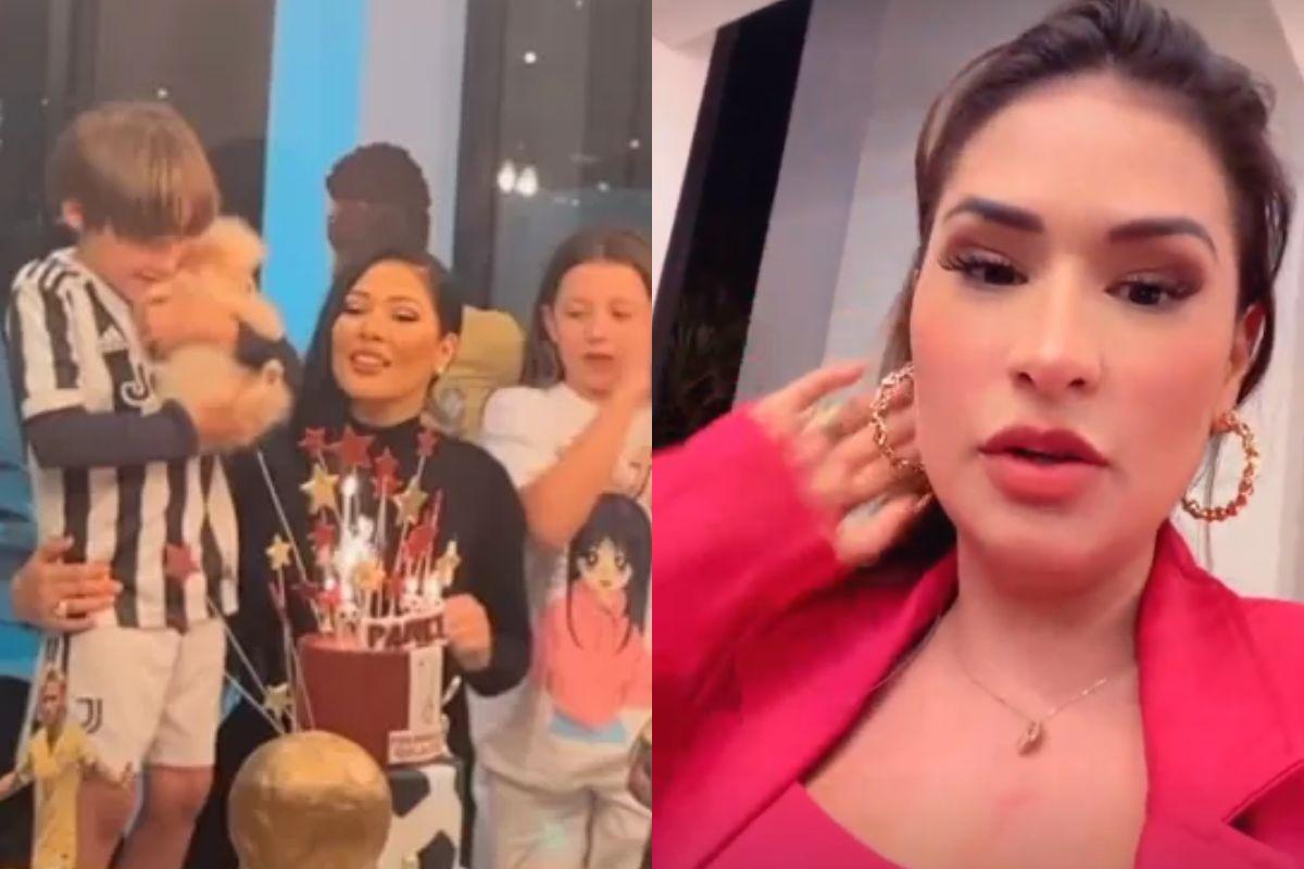 Simone foi para a festa de aniversário após compromissos de trabalho