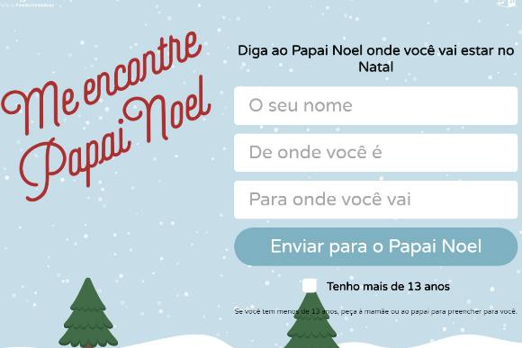 (Reprodução site Me encontre, Papai Noel)