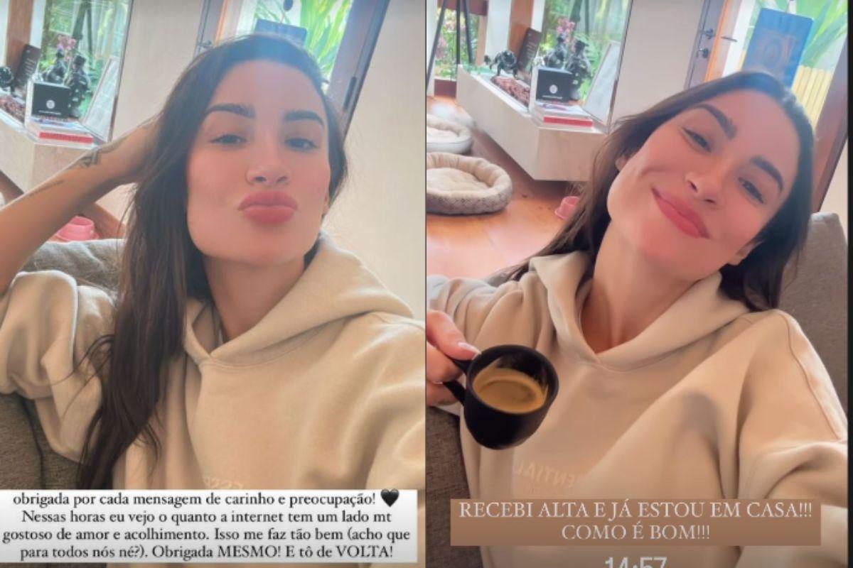 Bianca Andrade recebe alta do hospital e fala com seguidores
